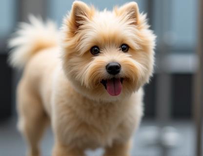 Dog after grooming session