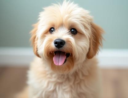 Fluffy dog looking clean