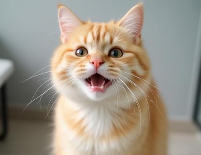 Happy cat after grooming
