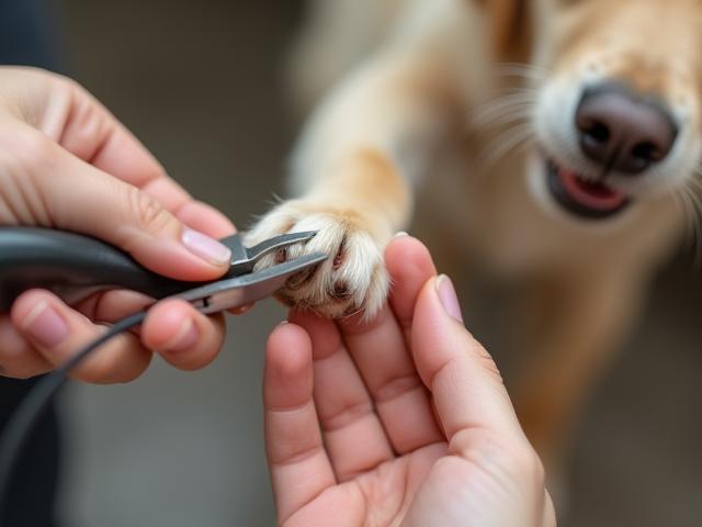 Dog getting nail trim